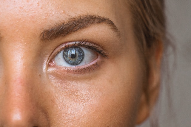 Close up picture of an eye with a clear vision improvement.